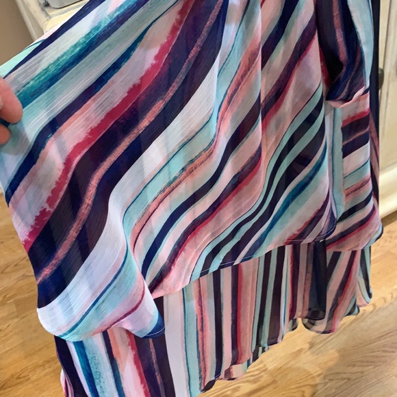 NWOT Jennifer Lopez pastel colored wrap midi  dress, small. - Picture 3 of 5